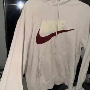 Nike White and Red Hoodie